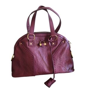 Authentic Yves Saint Laurent Deep Burgundy Shoulder Bag Vintage